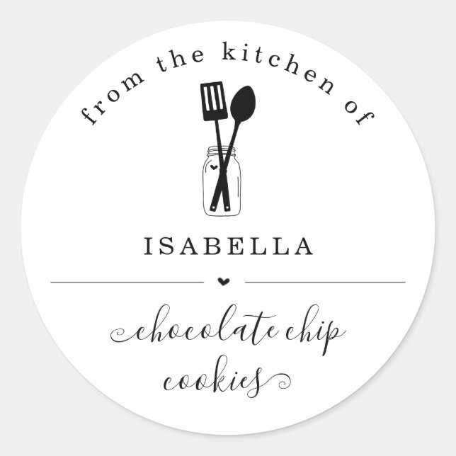 Personalized From the Kitchen of Sticker (Front)