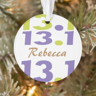 Personalized Front/Back 13.1 half marathon Runner Ornament