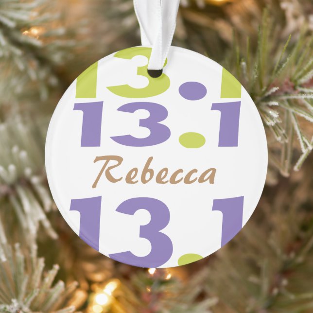 Personalized Front/Back 13.1 half marathon Runner Ornament (Tree)