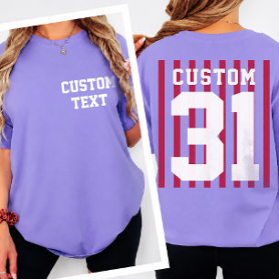 Personalized Front Back Team Name Number T-Shirt