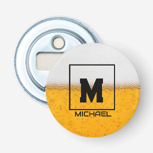 Personalized Frosted Beer Mug with Custom Name Bottle Opener