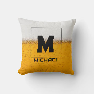 Personalized Frosted Beer Mug with Custom Name Throw Pillow