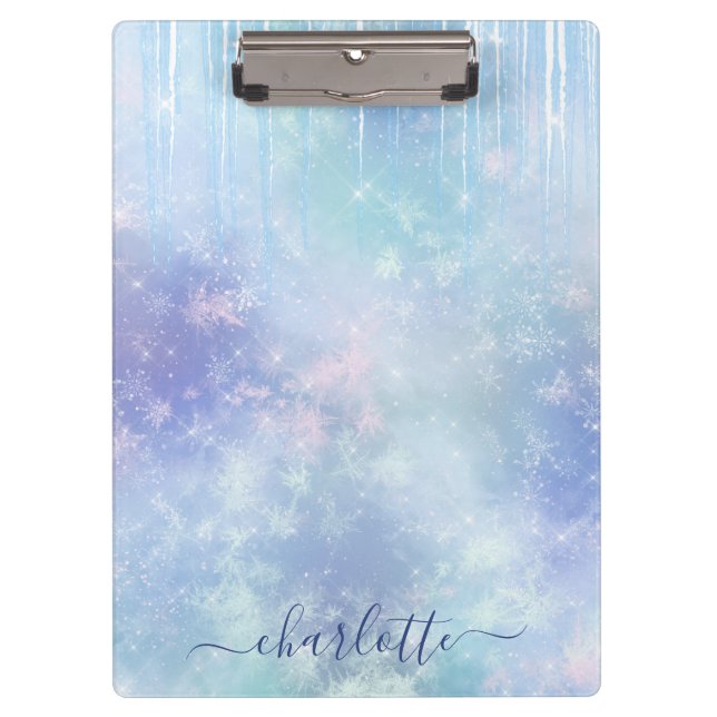 Personalized Frozen Icicles Clipboard (Front)