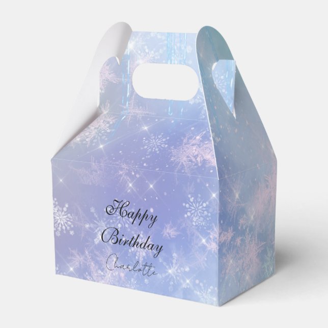 Personalized Frozen Icicles Favor Box (Back Side)