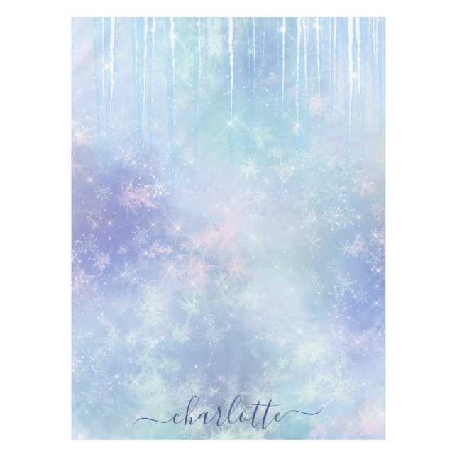 Personalized Frozen Icicles Tablecloth (Front)