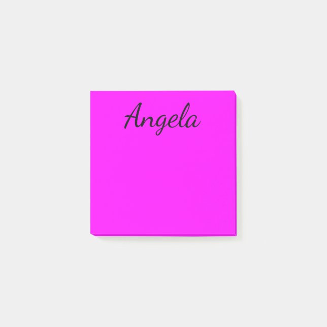 Personalized Fuchsia Solid Colour Post-it Notes (Front)