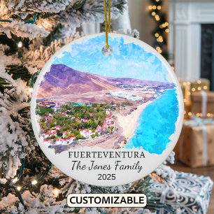 Personalized Fuerteventura Ornament, Spain Ceramic Ornament