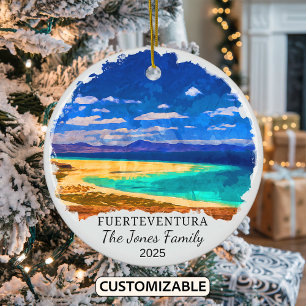 Personalized Fuerteventura Ornament, Spain Ceramic Ornament