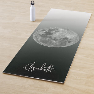 Personalized Full Moon Black & White Ombre Yoga Mat