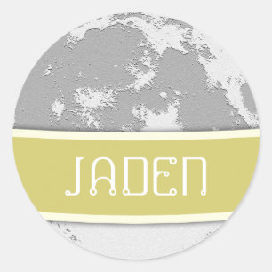 Personalized Full Moon Unisex Stickers (Round)