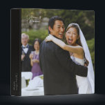 Personalized Full Photo Wedding Album Binder<br><div class="desc">Create a truly personalized keepsake with this stunning Full Photo Wedding Album. The front cover showcases your favourite wedding photo in all its glory. The elegant white script font adds a touch of sophistication and allows you to customize the album with your names or any other special message. The solid...</div>