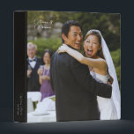Personalized Full Photo Wedding Album Binder<br><div class="desc">Create a truly personalized keepsake with this stunning Full Photo Wedding Album. The front cover showcases your favourite wedding photo in all its glory. The elegant white script font adds a touch of sophistication and allows you to customize the album with your names or any other special message. The solid...</div>