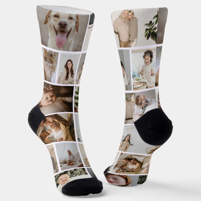Personalized Fun 16  Photo Template Socks (Angled)