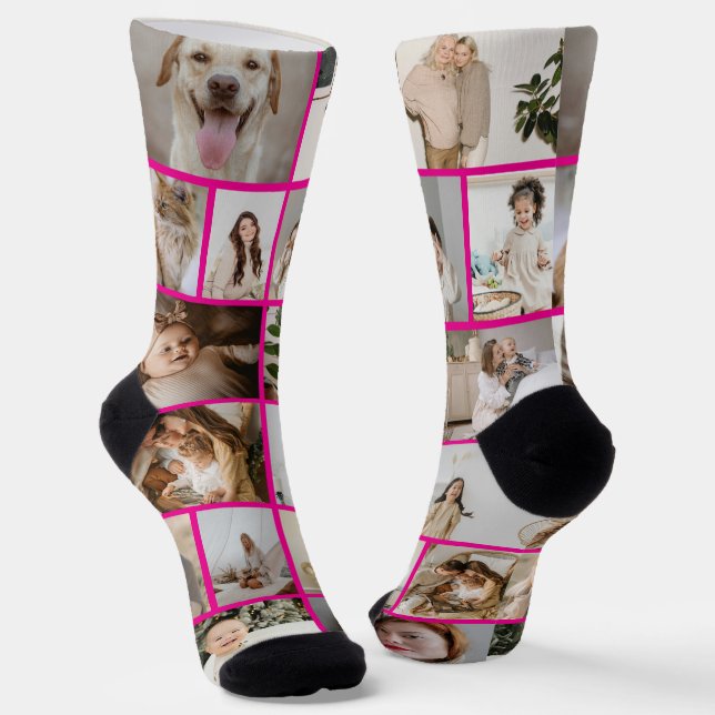 Personalized Fun 16  Photo Template Socks (Angled)
