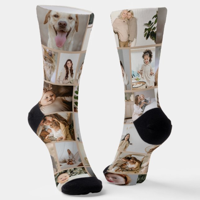 Personalized Fun 16  Photo Template Socks (Angled)