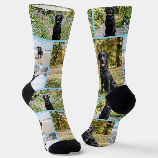 Personalized Fun 5 Photo Template Socks (Angled)