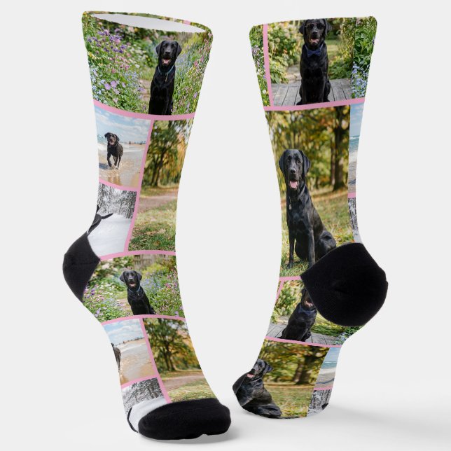 Personalized Fun 5 Photo Template Socks (Angled)