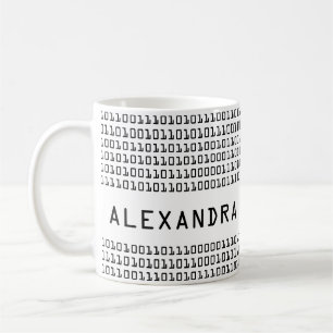 Personalized Fun and Cool Binary Code Pattern Coffee Mug