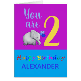 Personalized Fun Baby Elephant 2nd Birthday Poem