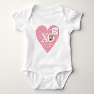 Personalized fun baby keepsakes pink heart bodysuit
