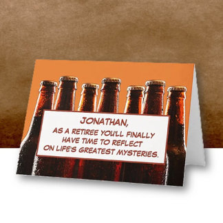 Personalized! Fun Beer Theme Retirement Card