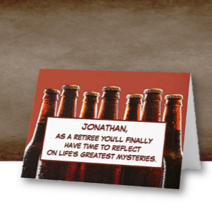 Personalized! Fun Beer Theme Retirement Card