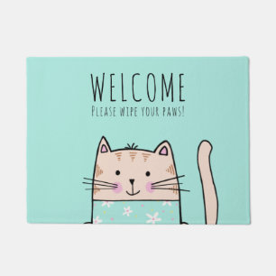 Personalized Fun Cat Pattern Welcome Doormat