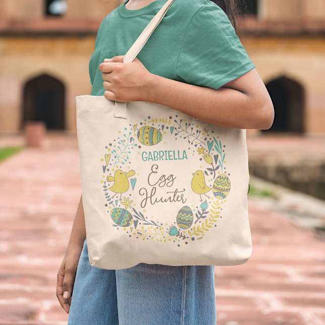 Personalized Fun Cheerful Easter Egg Hunt Tote Bag (Creator Uploaded)