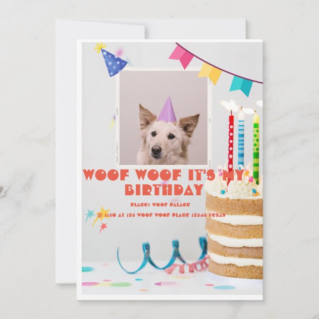 PERSONALIZED FUN COLORFUL HAPPY BIRTHDAY INVITE (Front)