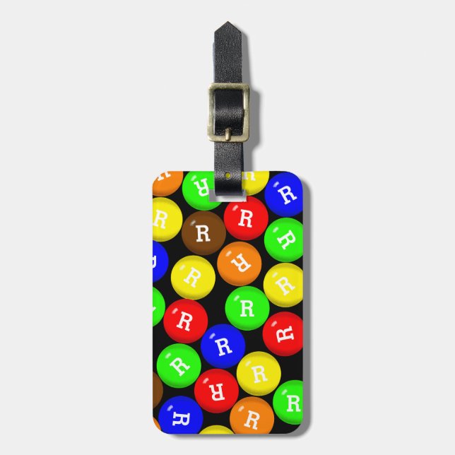 Personalized Fun Colourful Candy Coated Chocolates Luggage Tag (Front Vertical)