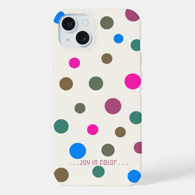 Personalized Fun Colourful Circles, Raspberry Rose iPhone Case (Back)