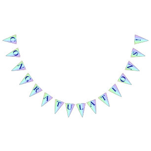 Personalized Fun, Colourful Rainbow Congratulation Bunting Flags