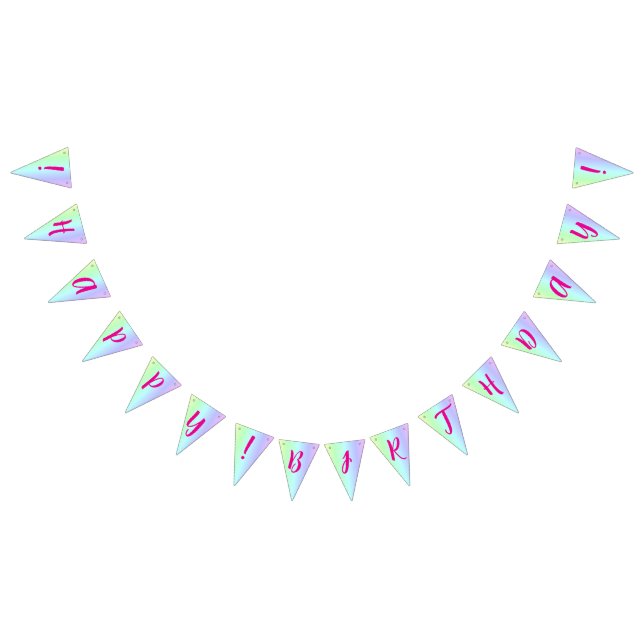 Personalized Fun, Colourful Rainbow Happy Birthday Bunting Flags (All)