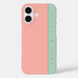 Personalized Fun Colourful Soft Pastel Peach, Gree iPhone 16 Case