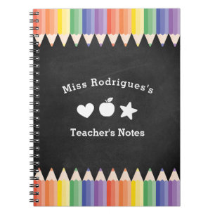 Personalized Fun Colourful Teacher Notes Notebook