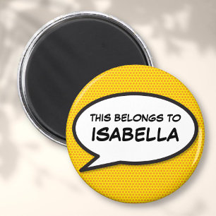 Personalized Fun Comic Book Speech Bubble Magnet