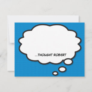 Personalized Fun Comic Book Think Bubble Card
