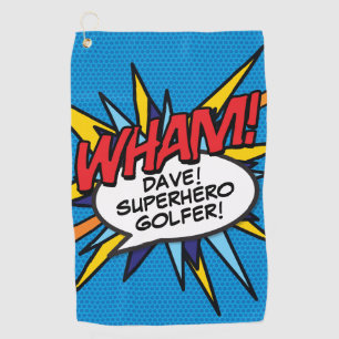 Personalized Fun Comic Book WHAM Golf Towel