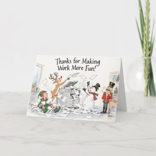 Personalized Fun Coworker Christmas Holiday Card