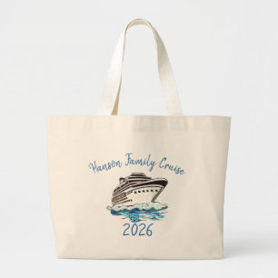 Personalized Fun Cruise Ship Large Tote Bag