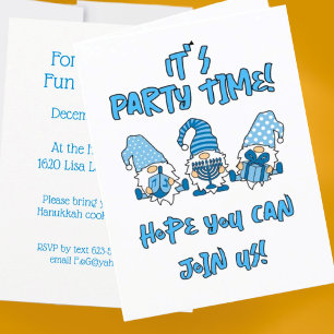 Personalized Fun Cute Hanukkah Gnomes Thank You Card