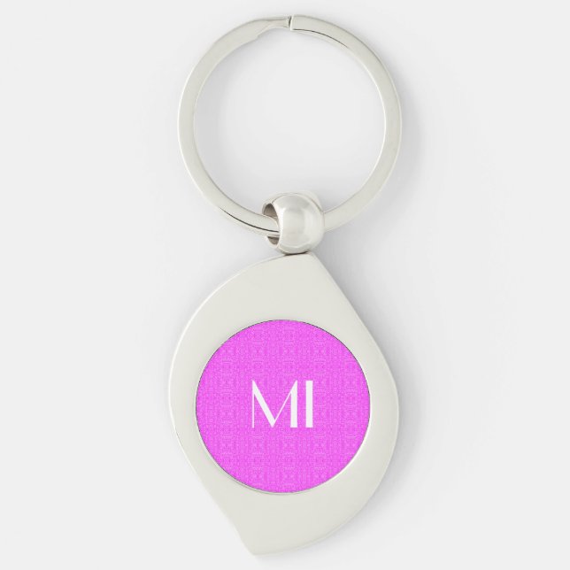 Personalized Fun Elegant Abstract Pink Pattern Keychain (Front)