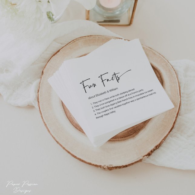 Personalized Fun Facts Wedding Cocktail Napkins (Creator Uploaded)
