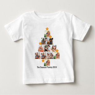 Personalized Fun Family Christmas 11 Photo Collage Baby T-Shirt
