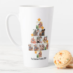 Personalized Fun Family Christmas 11 Photo Collage Latte Mug
