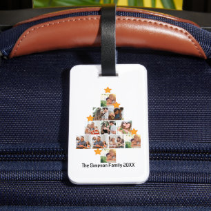 Personalized Fun Family Christmas 11 Photo Collage Luggage Tag