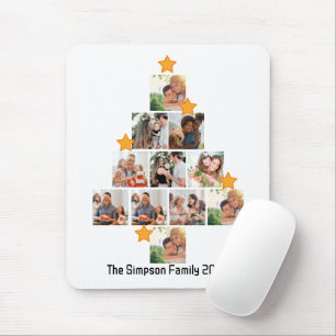 Personalized Fun Family Christmas 11 Photo Collage Mouse Pad