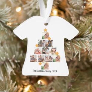 Personalized Fun Family Christmas 11 Photo Collage Ornament
