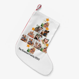 Personalized Fun Family Christmas 11 Photo Collage Small Christmas Stocking