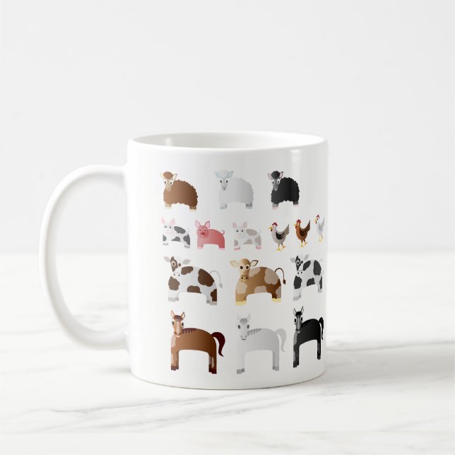 Personalized Fun Farm Animals Coffee Mug (Left)